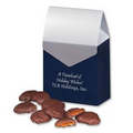 Pecan Turtles in Navy & Silver Gable Top Gift Box